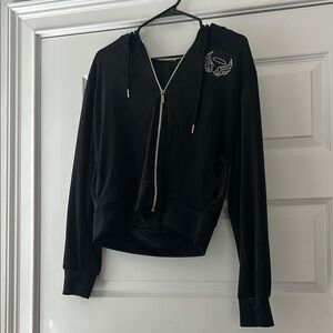 Black velvet Women's Jacket with Embroidered Detail